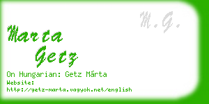marta getz business card